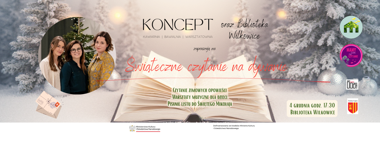 Świąteczne czytanie na dywanie w Wilkowicach